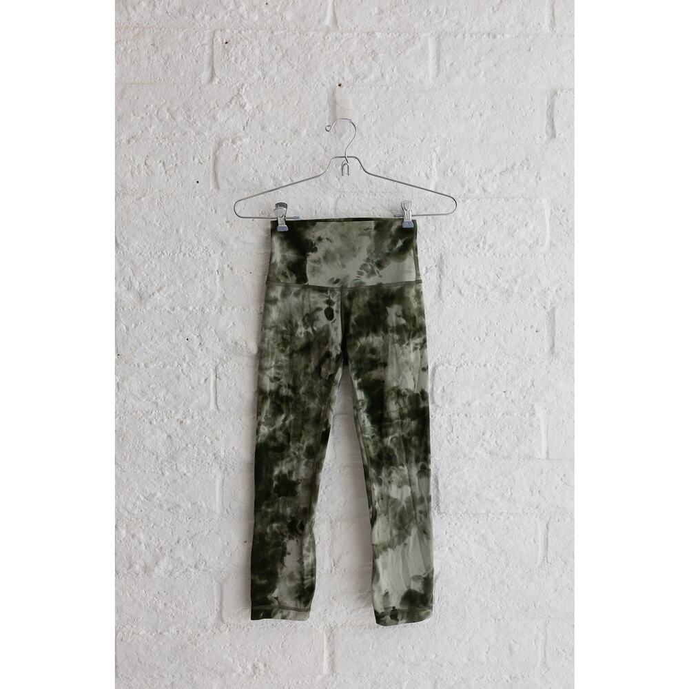 Lululemon Align Style Leggings Olive Green Tie Dye Size 2
